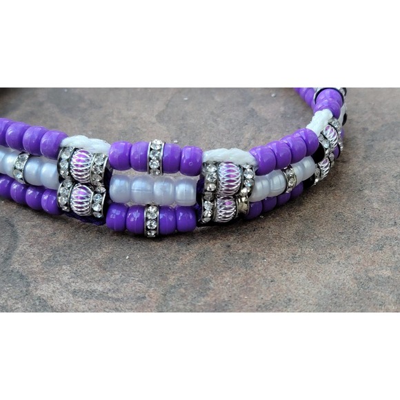 Custom Handmade Beaded Bling Dog Collar - Picture 2 of 3